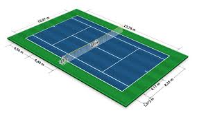 tennis court with dimensions